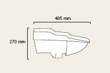 Technical image of Waterford Finesse 2 Tap Hole Semi Recess Basin.