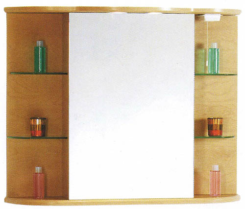 Larger image of daVinci Birch bathroom cabinet with mirror, lights & shaver socket.