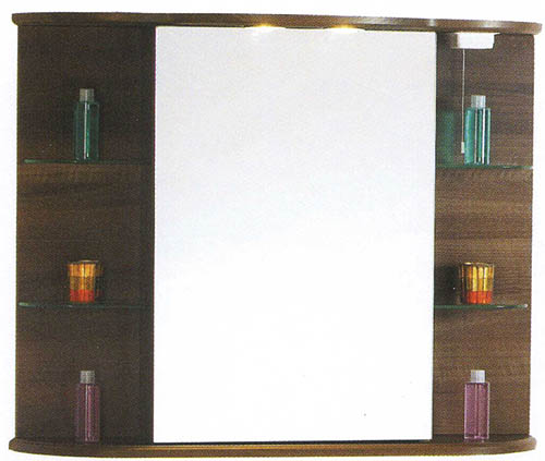 Larger image of daVinci Wenge bathroom cabinet with mirror, lights & shaver socket.