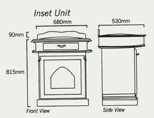 Technical image of Waterford Wood Vanity unit in traditional pine finish with vanity basin.