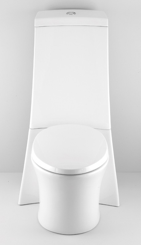 Larger image of AKA WC Toilet with seat, push flush cistern and fittings.