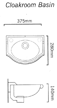 Technical image of Arcade 4 Piece Cloakroom Bathroom Suite.