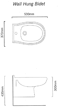 Technical image of Arcade 3 Piece Wall Hung Bathroom Suite.