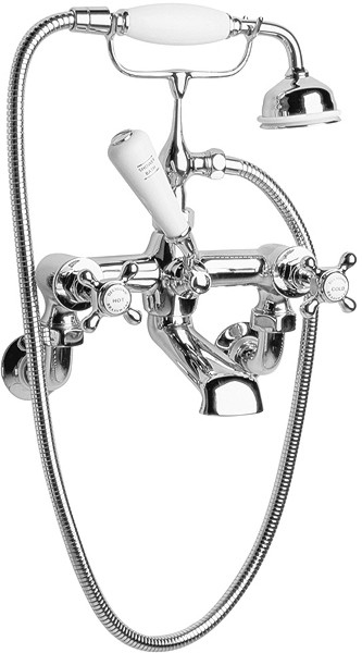 Larger image of Hudson Reed Topaz Wall mounted bath shower mixer (Chrome)