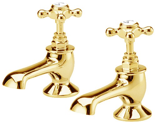 Larger image of Hudson Reed Topaz Bath taps (Pair, Antique Gold)