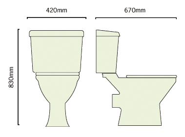 Technical image of daVinci Wenge 550mm Vanity Suite With Vanity Unit, Basin, Toilet & Seat.