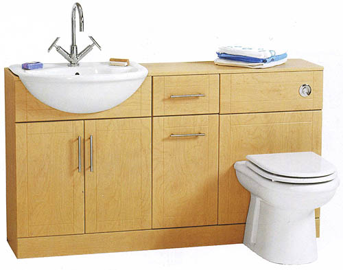 Larger image of daVinci Deluxe birch bathroom furniture suite.  1400x810x300mm.
