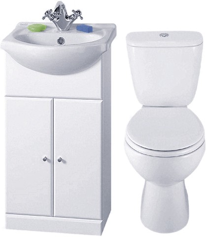 Larger image of daVinci 4 Piece 450mm Bathroom Vanity Suite with WC, Cistern, Vanity, Basin.