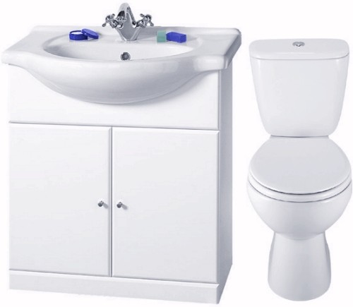 Larger image of daVinci 4 Piece 750mm Bathroom Vanity Suite with WC, Cistern, Vanity, Basin.