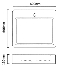 Technical image of Frozen 1 Tap Hole Basin With Chrome Stand.