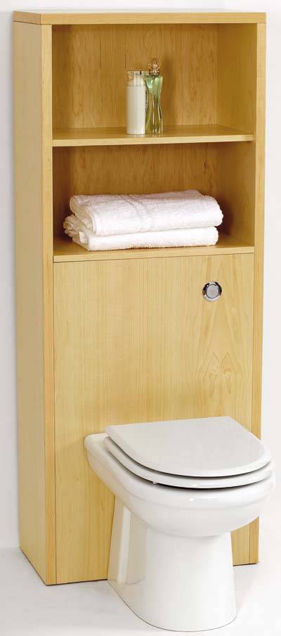 Larger image of daVinci Monte Carlo back to wall toilet unit with shelves in maple (no pan).