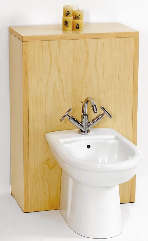 Larger image of daVinci Monte Carlo complete back to wall bidet set in maple.
