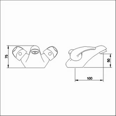 Technical image of Athena Mono basin mixer tap + Free pop up waste