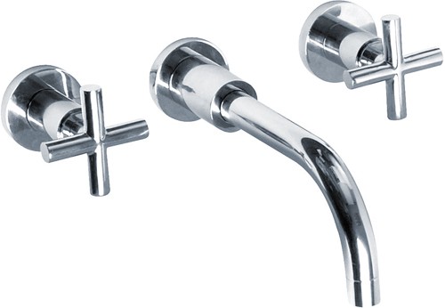 Larger image of Ultra Helix X head 3 tap hole wall mounted basin mixer tap