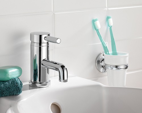 Example image of Ultra Helix Eco click basin tap + Free push button waste (chrome)