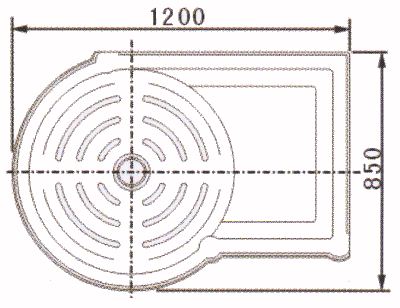 Technical image of Specials Offset quadrant shower enclosure with tray & waste (left handed).