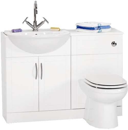 Larger image of daVinci White bathroom furniture suite.  1110x810x300mm.