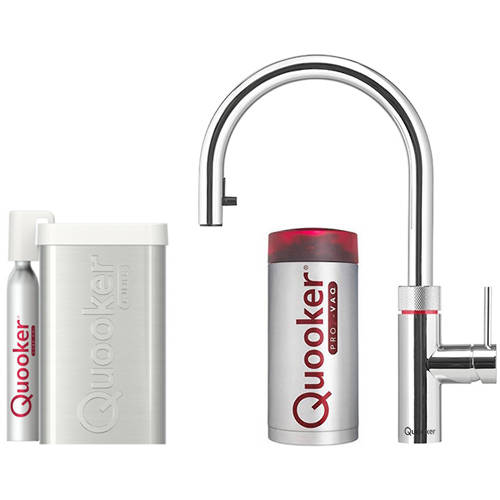 Larger image of Quooker Flex 5 In 1 Boiling Water Kitchen Tap & CUBE COMBI (Chrome).