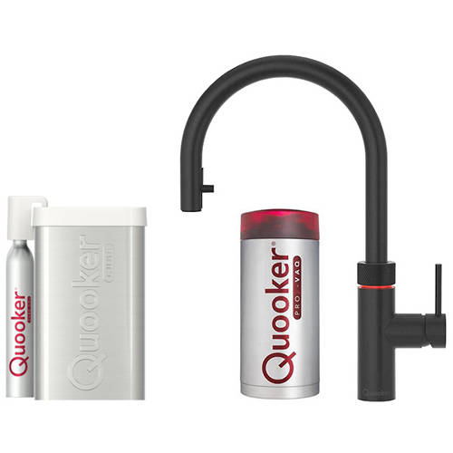 Larger image of Quooker Flex 5 In 1 Boiling Water Kitchen Tap & CUBE PRO3 (Black).