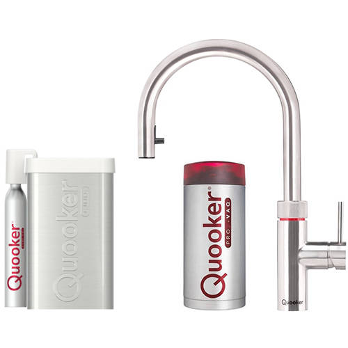 Larger image of Quooker Flex 5 In 1 Boiling Water Kitchen Tap & CUBE PRO3 (S Steel).