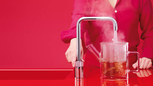 Example image of Quooker Nordic Square Boiling Water Tap & Drip Tray. PRO3 (B Chrome).