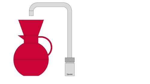 Technical image of Quooker Nordic Square Boiling Water Tap & Drip Tray. COMBI (B Chrome).