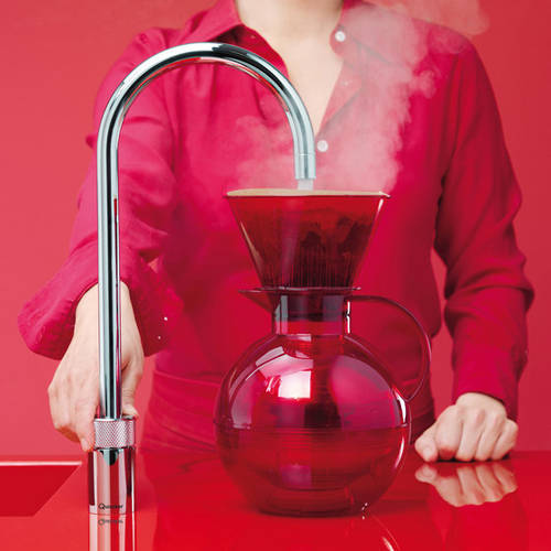 Example image of Quooker Nordic Round Boiling Water Tap & Drip Tray. COMBI (B Chrome).