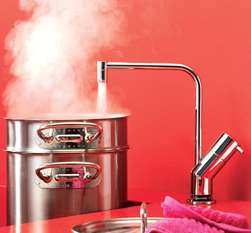 Example image of Quooker Modern Instant Hot & Boiling Water Kitchen Tap.  COMBI 2.2 (Chrome).