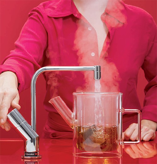 Example image of Quooker Basic Boiling Water Kitchen Tap.  PRO3-VAQ (Brushed Chrome).