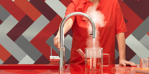 Example image of Quooker Fusion Round Boiling Water Kitchen Tap. PRO3 (Brushed Chrome).
