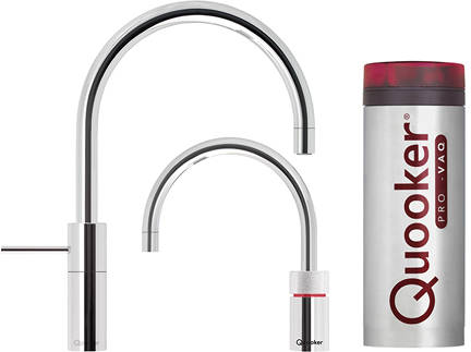 Larger image of Quooker Nordic Round Twintaps Instant Boiling Tap. PRO3 (Polished Chrome).