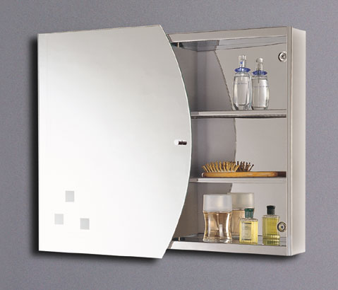 Larger image of Reflections Bryher stainless steel bathroom cabinet. 600x500mm.