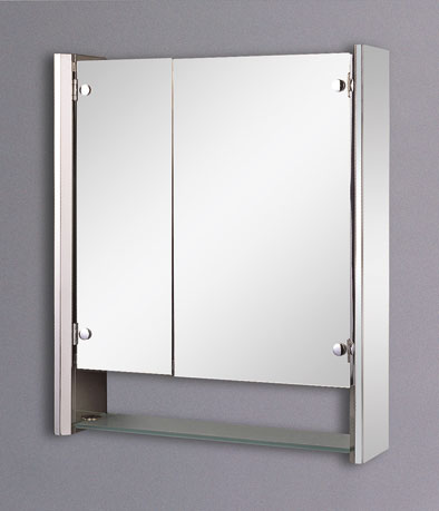 Larger image of Reflections Cannes stainless steel bathroom cabinet. 550x650mm.