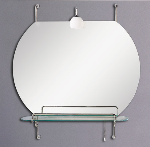 Larger image of Reflections Hawick illuminated bathroom mirror with shelf. 700x760mm.