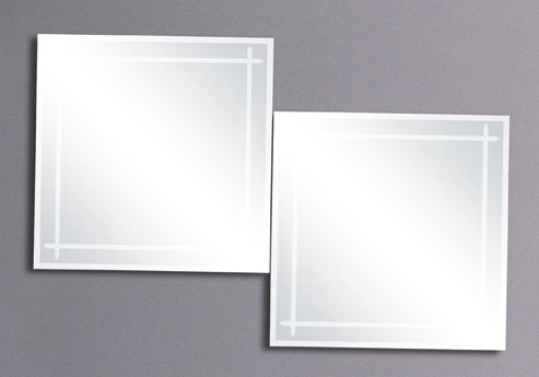 Larger image of Reflections Swansea 2 bathroom mirror set.  Size 500x500mm.