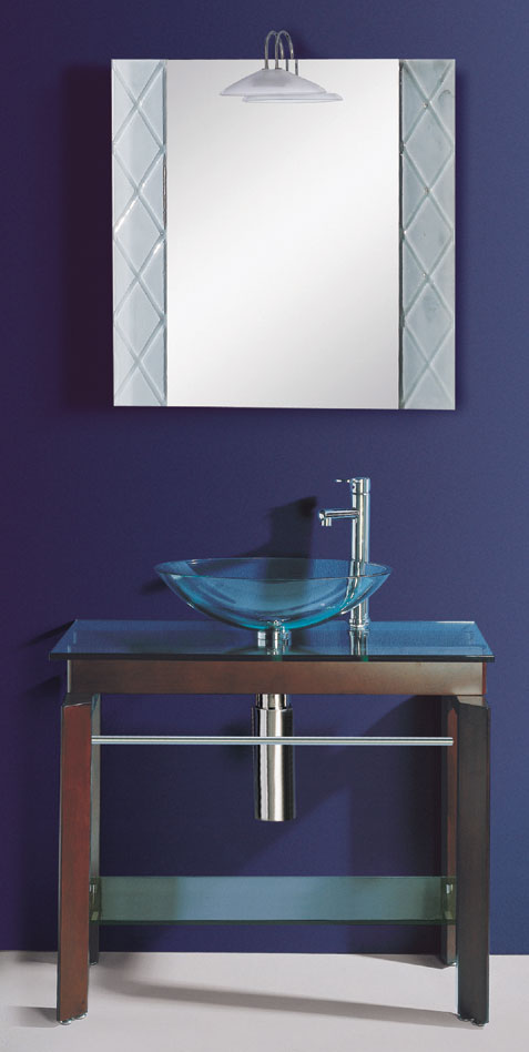 Larger image of Reflections Tilbury glass basin and stand.