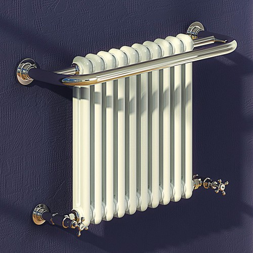 Larger image of Reina Radiators Camden Traditional Towel Radiator (Chrome). 680x508mm.