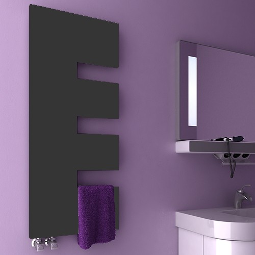 Larger image of Reina Radiators Ella Designer Radiator (Anthracite). 500x1200mm.