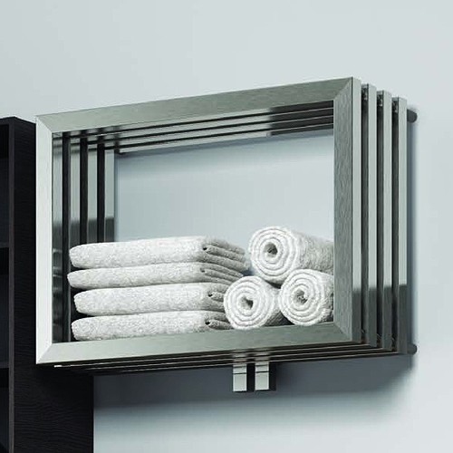 Larger image of Reina Radiators Caldo Designer Towel Radiator (Stainless Steel). 500x700.