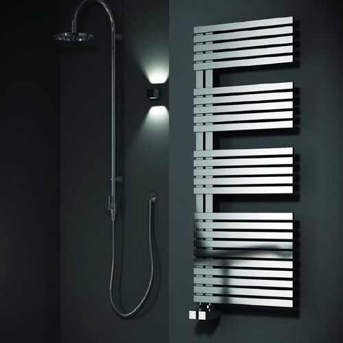 Larger image of Reina Radiators Entice Towel Radiator (Stainless Steel). 1200x500mm.