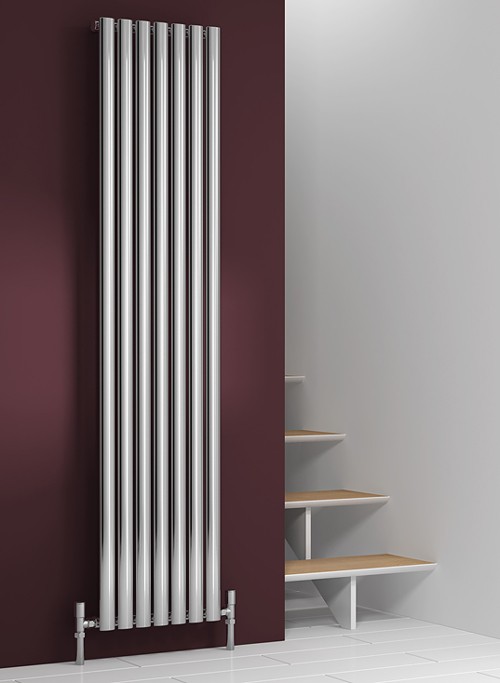 Larger image of Reina Radiators Nerox Single Radiator (Polished Stainless Steel). 295x1800.