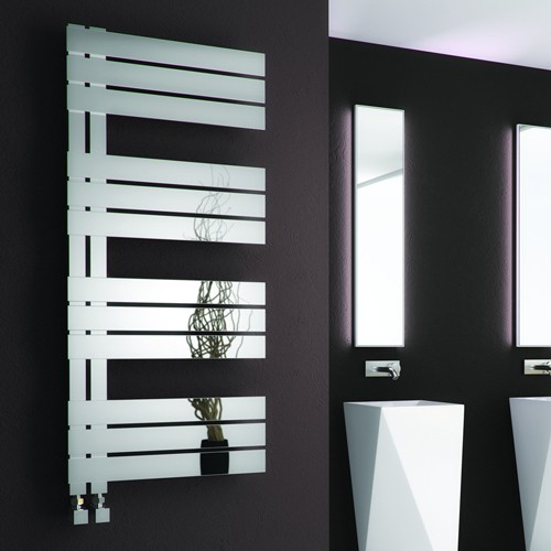 Larger image of Reina Radiators Ricadi Towel Radiator (Stainless Steel). 1140x500mm.