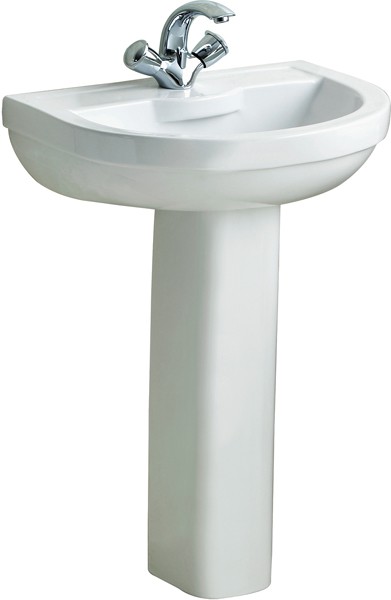 Larger image of RAK Charlton 1 Tap Hole Basin & Pedestal. 650mm.