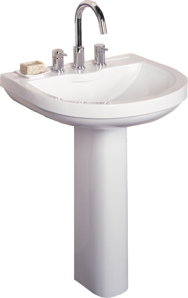 Larger image of RAK Charlton 3 Tap Hole Basin & Pedestal. 650mm.