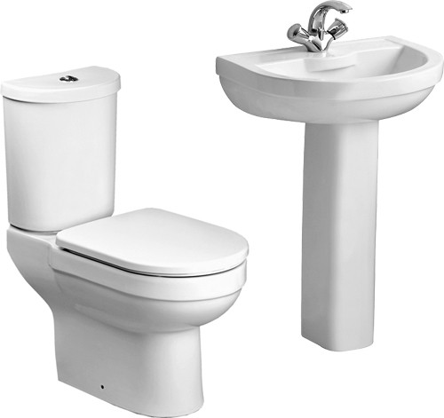 Larger image of RAK Charlton 4 Piece Bathroom Suite With 1 Tap Hole Basin.