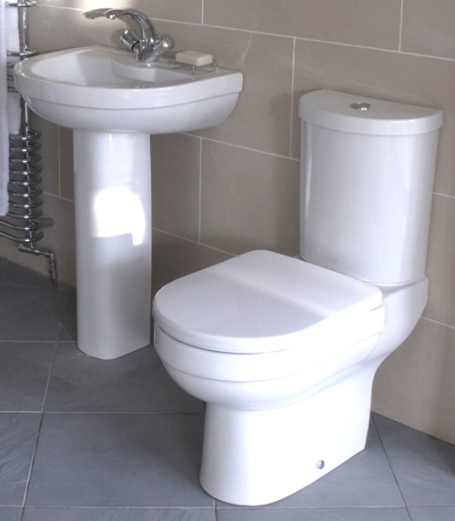 Example image of RAK Charlton 4 Piece Bathroom Suite With 1 Tap Hole Basin.