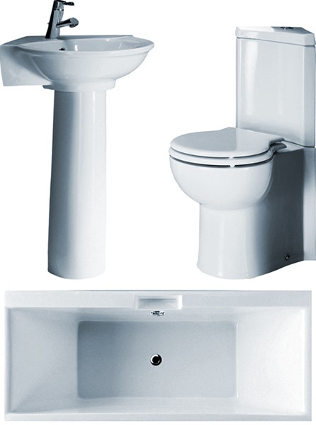 Larger image of RAK Evolution Corner Bathroom Suite With Bath (1750x750mm).