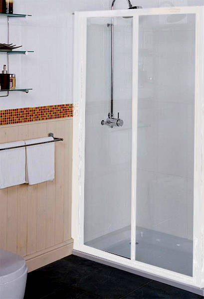 Larger image of Roman Collage Sliding Shower Door (1000mm, White).
