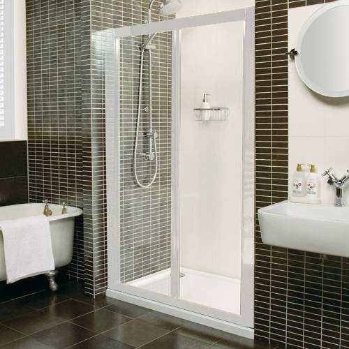 Larger image of Roman Collage Bi-Fold Shower Door (1200mm, White).