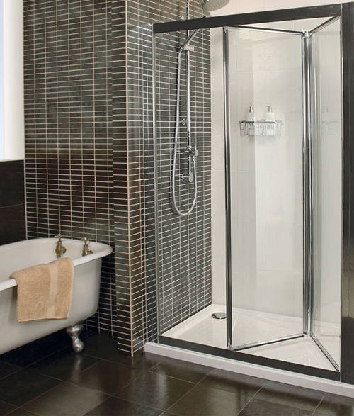 Example image of Roman Collage Bi-Fold Shower Door (760/800mm, Silver). C2V13S.